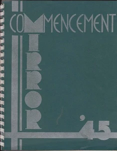 Commencement Mirror 1945 Yearbook Waltham High School Waltham Massachusetts MA - Picture 1 of 1