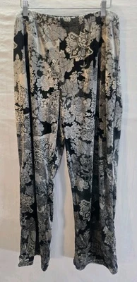 Coldwater Creek Women's Size PXL Floral Velvet Pull On Pants New with Tags  - Image 1 of 4