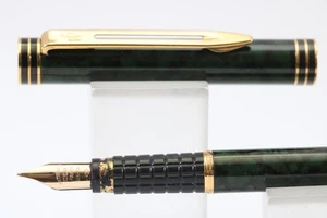 Vintage Waterman Exclusive Green Marble Medium Füllfederhalter, GT - Bild 1 von 9