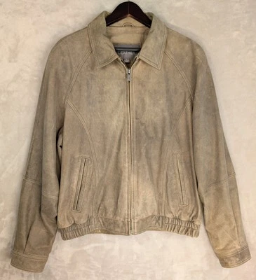 Chaqueta de bombardero de cuero Wilson de colección para motocicleta para hombre talla L usada años 80 descolorida descolorida Foto 1 de 4