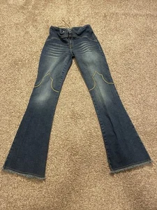 Jeans donna JNCO Y2K taglia 5 schiena stringata vita bassa fondo svasato - Foto 1 di 10