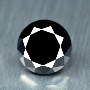 2.95Ct Natural JET BLACK DIAMOND Brilliant Round Cut _ Loose Diamond - Picture 1 of 2