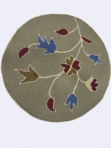 Hand Tufted Woolen Marden Carpets 3X3 lovely Round Area Rug Multicolor Carpets - Picture 1 of 14