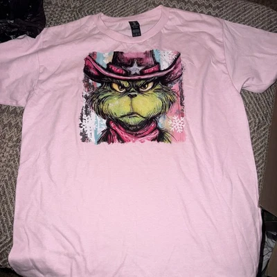 Camisa de Navidad Grinch rosa grande juvenil  Foto 1 de 3