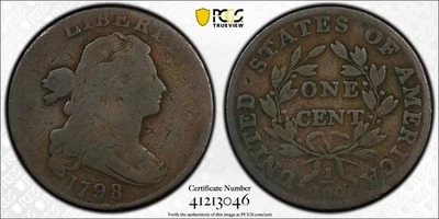1798 Draped Bust Large Cent - 2nd Hair Style - PCGS Gold Shield - G04 - Image 1 of 3