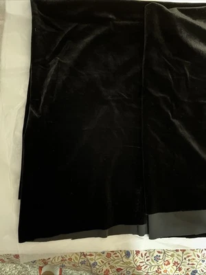STRETCH VELVET FABRIC COSTUMES CRAFT, APPAREL, UPHOLSTERS 60"W x31" L BLACK REM - Image 1 of 4