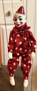 HAZELLE 50er JAHRE ZIRKUS CLOWN - TETO - ROTE POKLA DOTS MARIONETTE - Bild 1 von 5