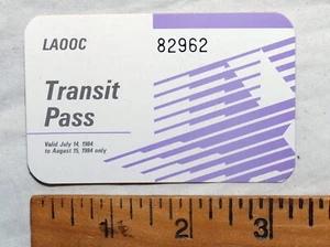 1984 Los Angeles Olympics pass autobus ufficiale LAOOC - Foto 1 di 2