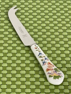 Нож для сыра Aynsley COTTAGE GARDEN из нержавеющей стали с костяной фарфоровой ручкой столовые приборы 7 3/4 дюйма - Изображение 1 из 4