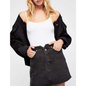 Free People Gr. 26 XS We The Free She's All That Denim Minirock verwaschen schwarz - Bild 1 von 8