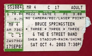 Boleto de concierto Bruce Springsteen talón estadio karité Nueva York 4 de octubre de 2003 - Imagen 1 de 1