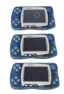 Bandai WonderSwan Color set of 3 Crystal Blue Console for parts repair not test - Picture 1 of 2