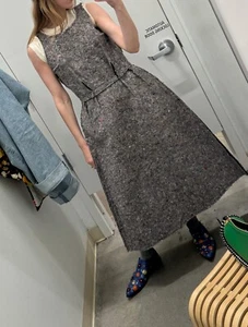 1300$ COMME DES GARÇONS GRAY NEP MIDI DRESS SIZE SMALL - Picture 1 of 13