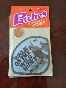 Vintage Voyager NEW Walk on the Wild Side Hunting embroidered patch Iron-on, sew - Picture 1 of 3