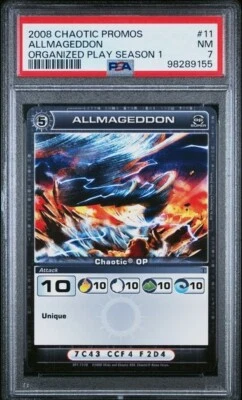 PSA 7  Allmageddon Organized Play Super Rare Promo Chaotic 2008 - Image 1 of 2