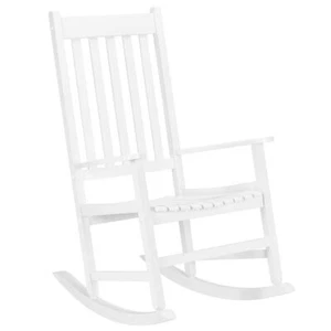 68.5*86*115CM Square Wooden Rocking Chair White - Picture 1 of 8