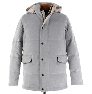 Chaqueta de pana con capucha Luciano Barbera nueva con etiquetas mezcla de algodón talla 50 (M EE. UU.) en gris Foto 1 de 4