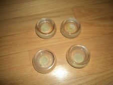 Lot of 4 Vintage Clear Glass Coasters Chair Table Couch Leg Protectors  