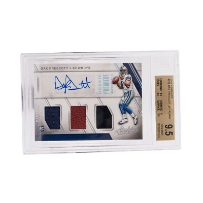 2016 Panini Absolute RC Dak Prescott AUTO 3 Color JERSEY 072/499 BGS 9.5  AUTO 9 - Image 1 of 2