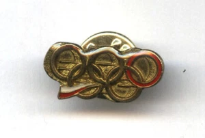 Polish NOC pin 1st olympic ring badge POLAND PKOL used Athens 2004 SLC 2002 - Picture 1 of 3