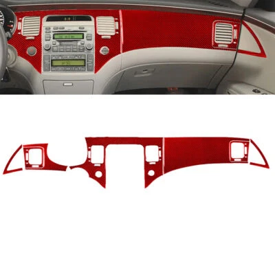 Cubierta interior del panel del tablero de instrumentos de fibra de carbono roja 7 piezas para Hyundai Azera 2006-11 Foto 1 de 4