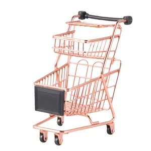 Mini carrito de compras juguetes carrito de juego de comestibles bebé de dos niveles - Imagen 1 de 12