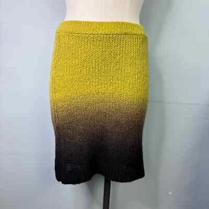 Free People Fade Away Sweater Skirt Alpaca Wool Blend Yellow Brown Ombre Size S - Picture 1 of 12