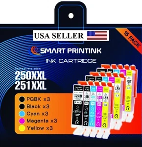 PGI-250XL CLI-251 XL Ink Cartridge For Canon PIXMA MG5420 MG5520 Printer 15 Pack - Picture 1 of 1