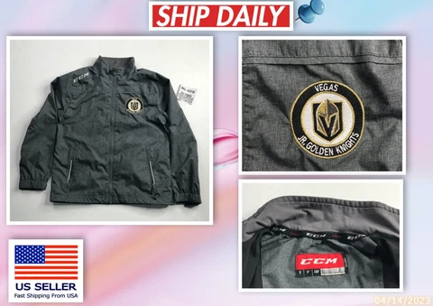 Official Licensed CCM Las Vegas Golden Knights Jr Youth Boy Windbreaker Jacket S Cover