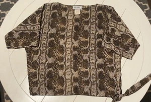 Túnica Teddi of California Pitón Transparente Dolman Manga Lateral Parte Inferior Corbata Talla M (L007) - Imagen 1 de 4