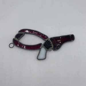 Vintage Western Revolver Holster Stained Glass Suncatcher - Picture 1 of 2