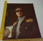 Paul Newman at race track with Coors beer 11x14" photo VINTAGE 1970s