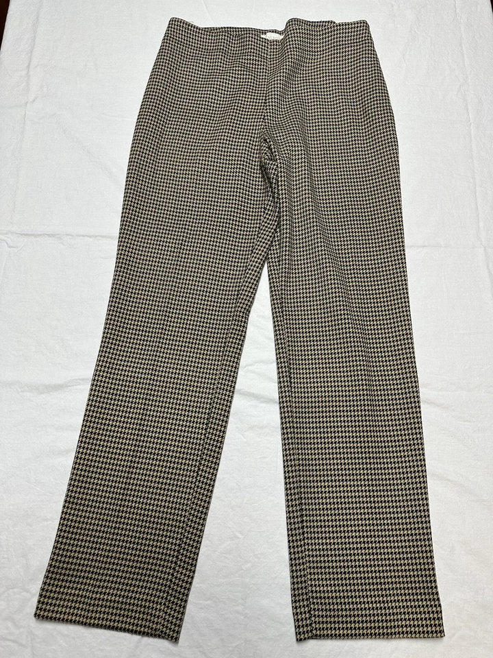 Pantalón de vestir Talbots para mujer pata de gallo negro dorado 10 Heritage mezcla de poliéster Foto 1 de 4