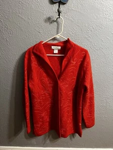 Cárdigan suéter para mujer Susan Bristol grande naranja bordado de lana - Imagen 1 de 10