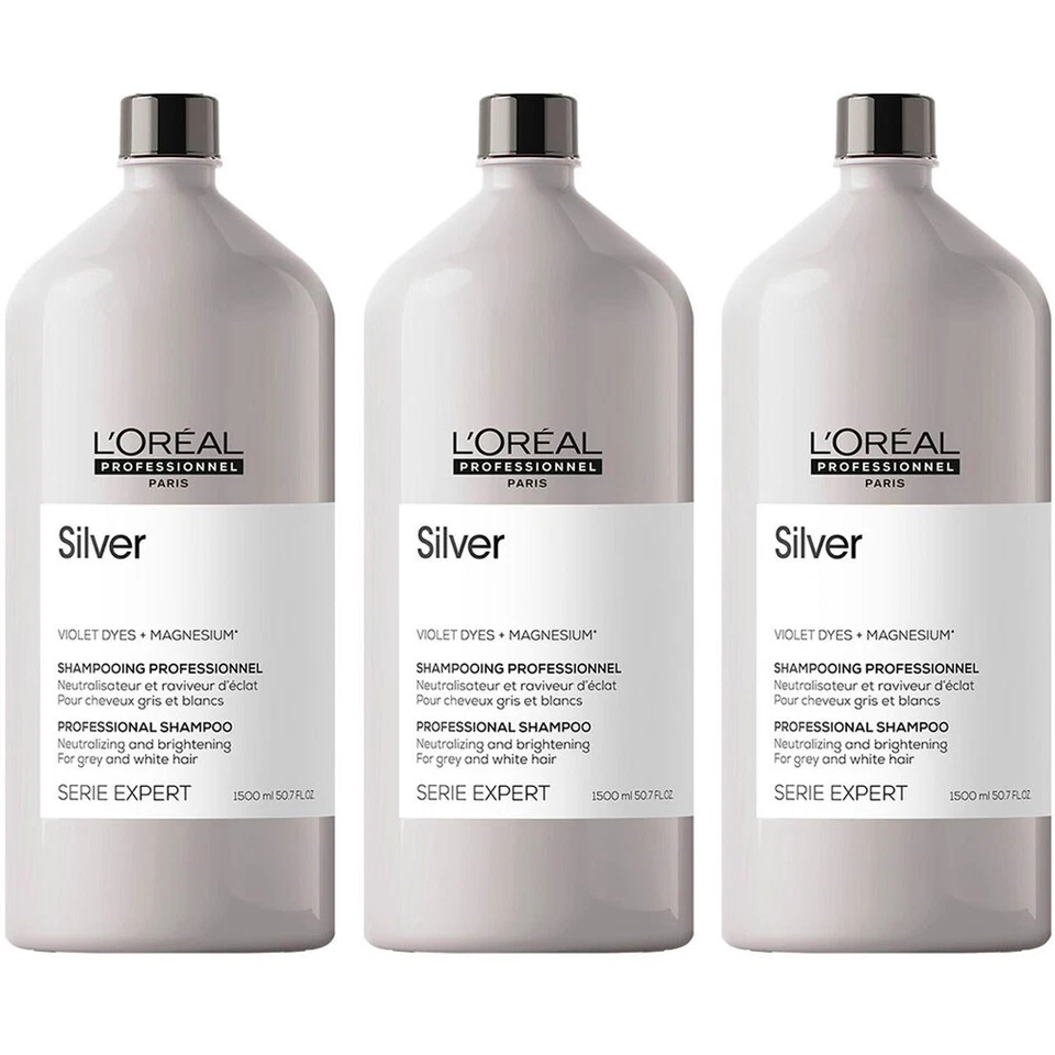 Loreal Silver Professionnel Serie Expert Silver Shampoo 3x 1500ml = 4500ml - Bild 1 von 1
