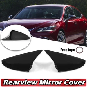 PAIR FOR 2019-2024 LEXUS IS ES RC LS LC UX BLACK JDM TR STYLE MIRROR COVER CAPS - Picture 1 of 12