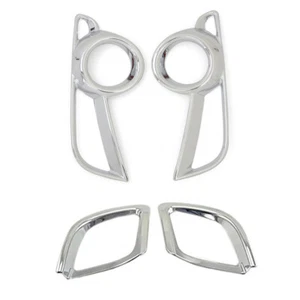 Chrome Front+Rear Bumper Fog Light Lamp Cover Trim For Toyota Highlander 2017-19 - Bild 1 von 12
