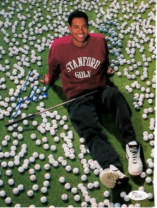 Tiger Woods signed autographed 1995 Stanford Golf SI photo JSA COLLEGE SIGNATURE - Picture 1 of 2