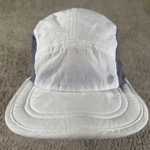 ASICS Hat Cap Strap Back Mens One Size White Gray 5 Panel Mesh Running - Picture 1 of 9