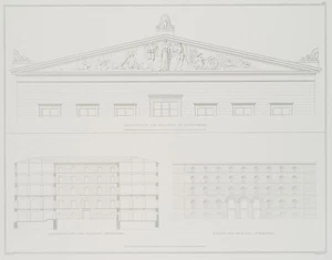 Nach SCHINKEL (*1781), Skulptur im Giebelfeld, Architektur, um 1858, Rad. - Bild 1 von 4