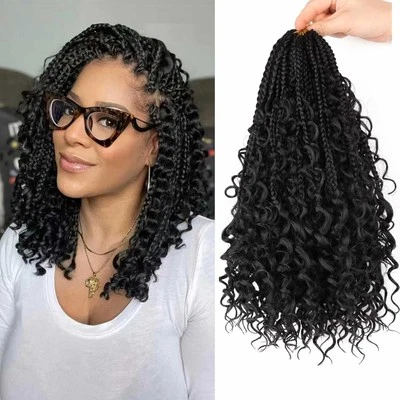 8 Paquetes Caja Bohemia Trenza Cabello Crochet Caja Trenzas con Extremos Rizados 12 Pulgadas Godde Foto 1 de 4