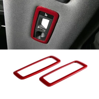 Fit For Porsche Cayenne 2011-2017 Bright Red Rear Reading Light Cover Trim 2PCS Foto 1 de 4