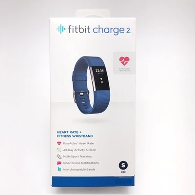 Pulsera Fitbit Charge 2 Frecuencia Cardíaca Fitness Azul Pequeña Fb407SBUS Foto 1 de 4