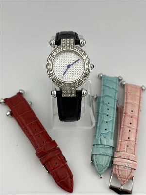 Adrienne Real Collectibles Watch 4 Interchangeable Leather Bands- New Battery - Image 1 of 4