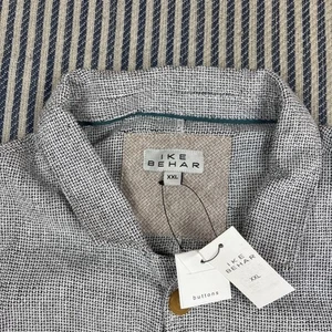 Ike Behar Shirt Jacket Mens 2XL Blue Linen Cotton Field Jacket Unlined NEW $125 - Picture 1 of 9