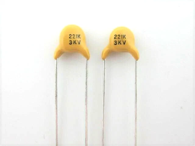 25X - 220pF @ 3000 VOLTS - (PANASONIC "ECK" Series) - Ceramic Disc Capacitor #69 - Image 1 of 1