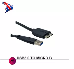 USB 3.0 Micro B Cable A Male to Male Data Lead Super Fast Speed 0.5m - Picture 1 of 5