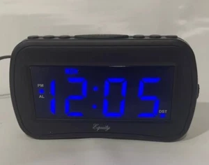 30022 Equity by La Crosse AC Powered 1.4" Blue LED Insta Set Digital Alarm Clock - Picture 1 of 8