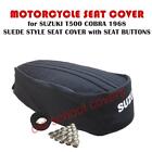 Motorcycle Seat Cover Suzuki T500 Cobra 1968 Suede Effect With Strap & Buttons