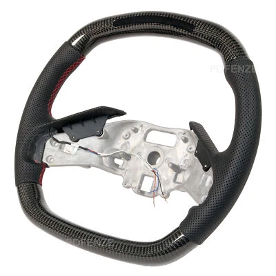 Fits 2019-2021 Chevrolet Corvette C8 Customized Carbon Fiber LED Steering Wheel  - Image 1 of 4